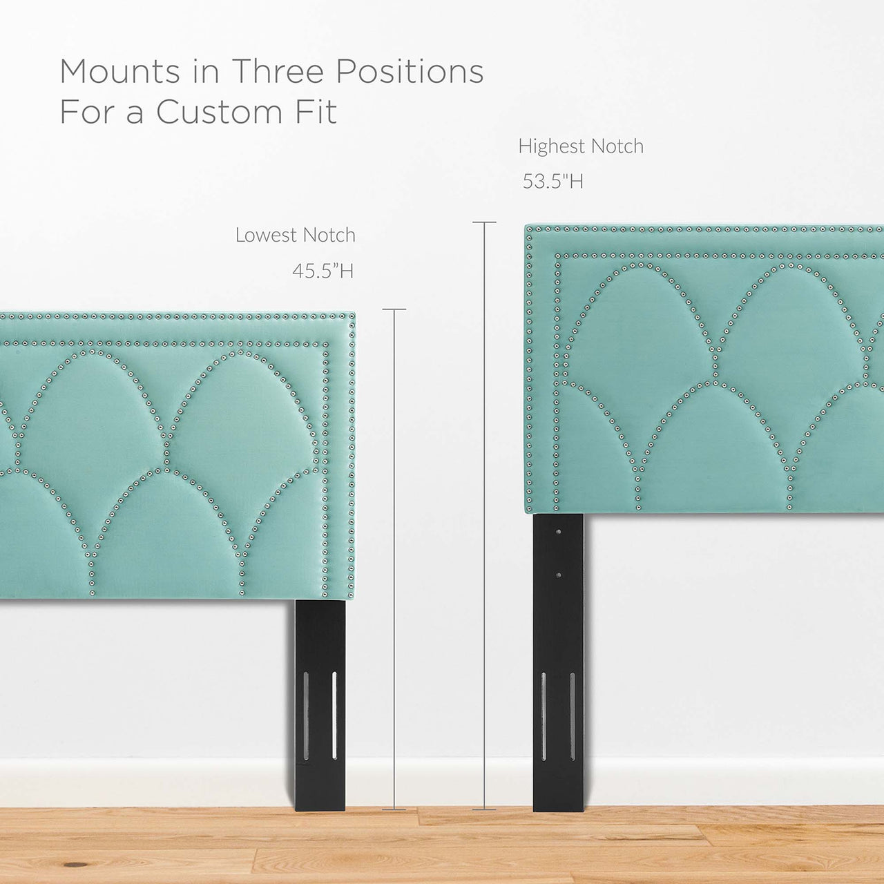 Amphitrite Upholstered Velvet King | California King Headboard, Mint