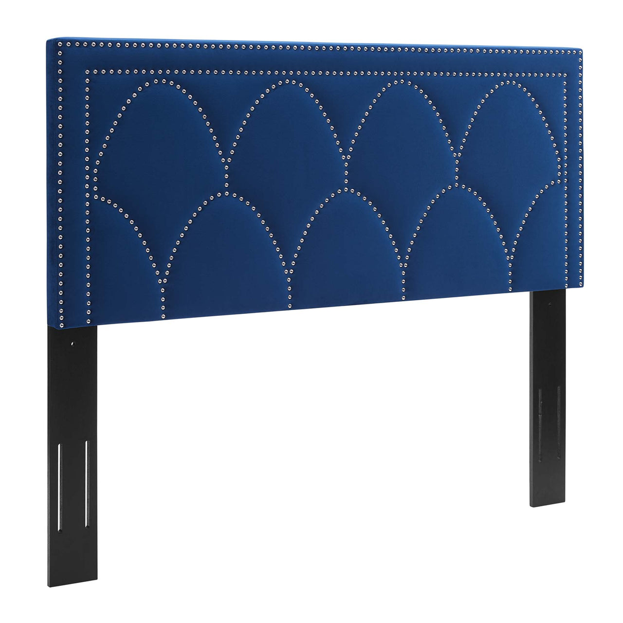 Amphitrite Upholstered Velvet King | California King Headboard, Navy