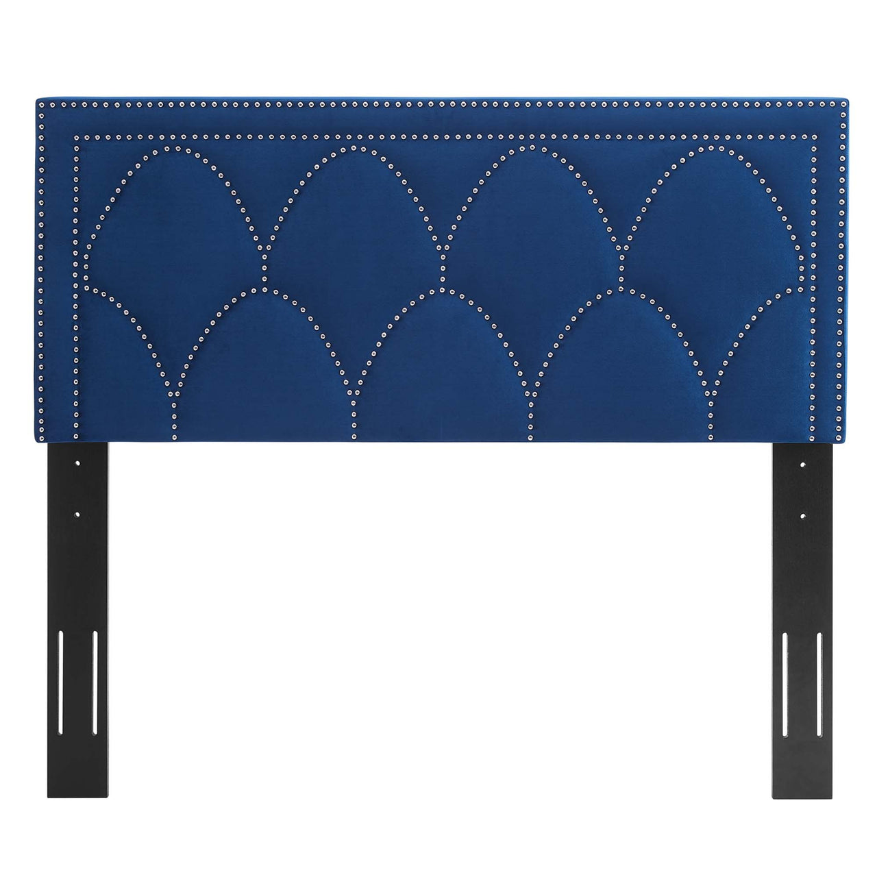 Amphitrite Upholstered Velvet King | California King Headboard, Navy