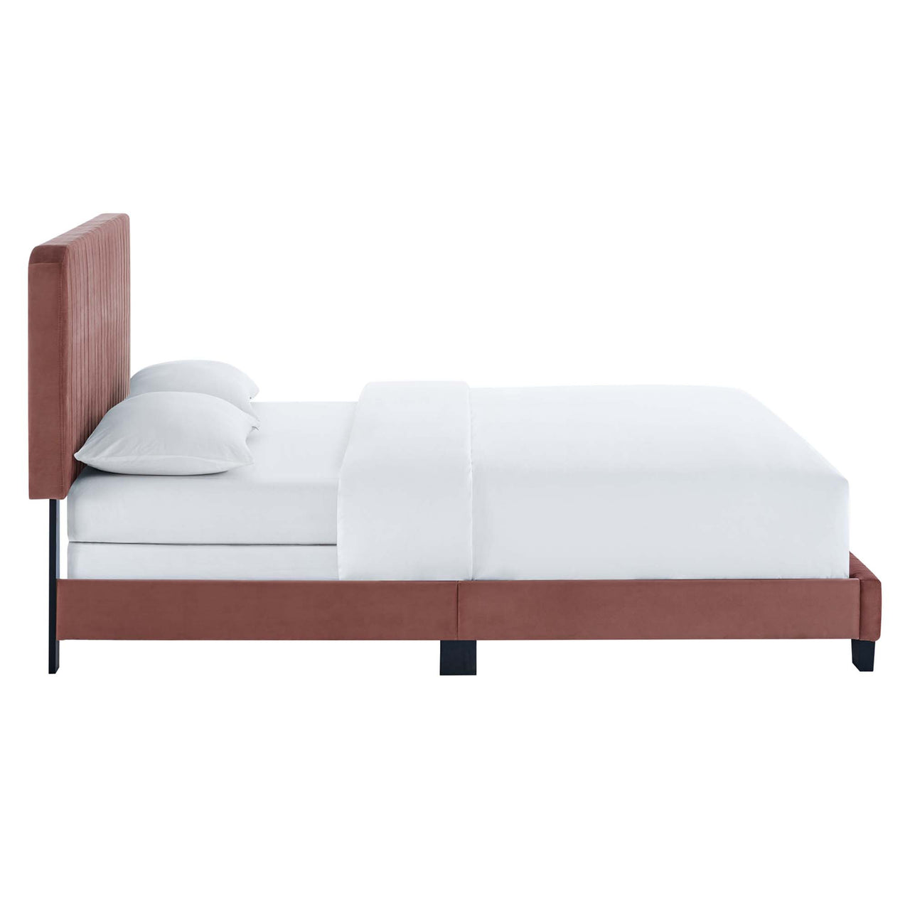 Heavenly Velvet King Bed, Dusty Rose
