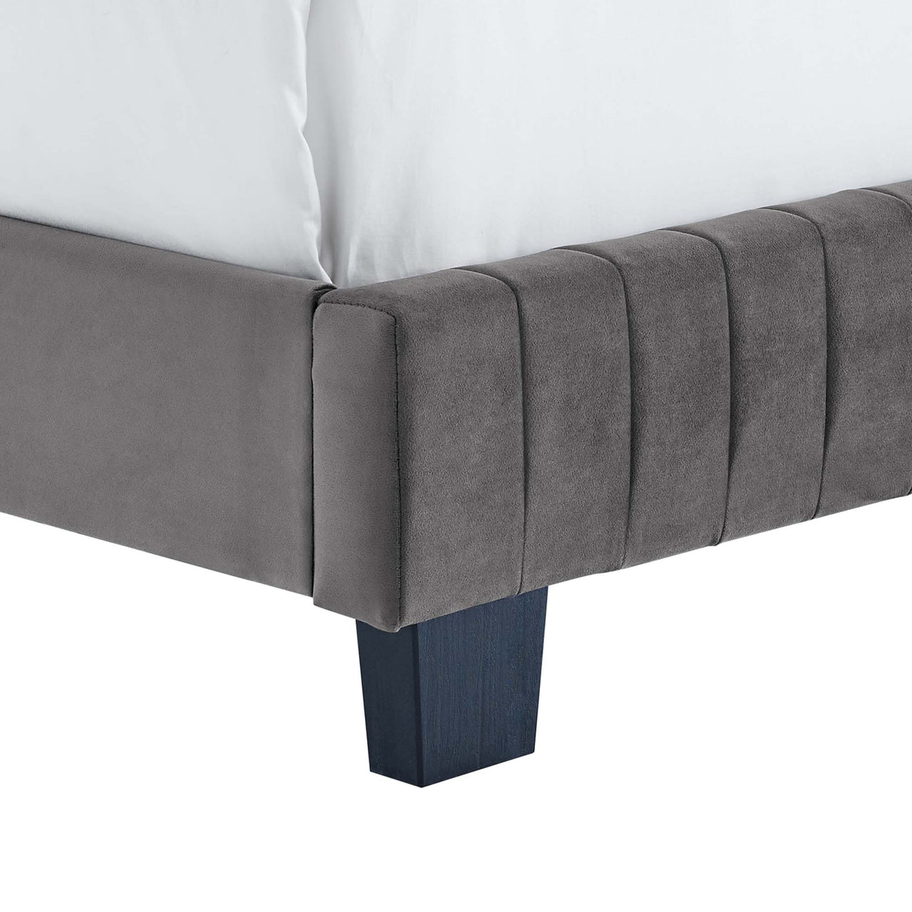 Heavenly Velvet King Bed, Gray