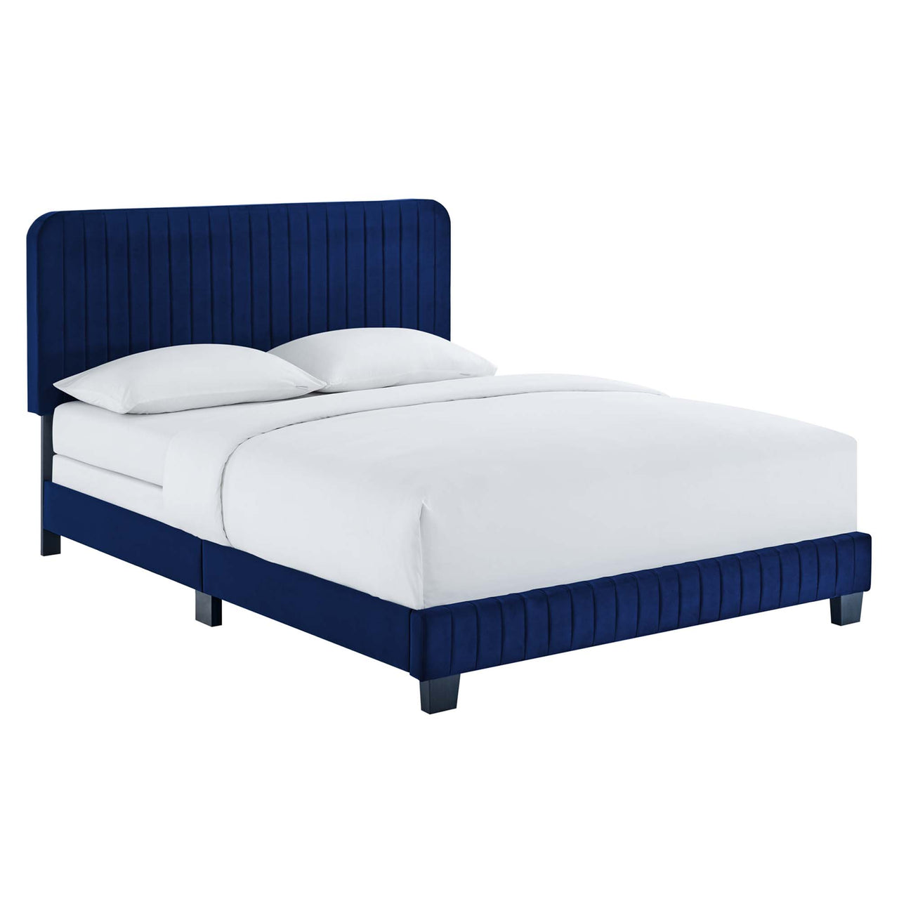 Heavenly Velvet King Bed, Navy