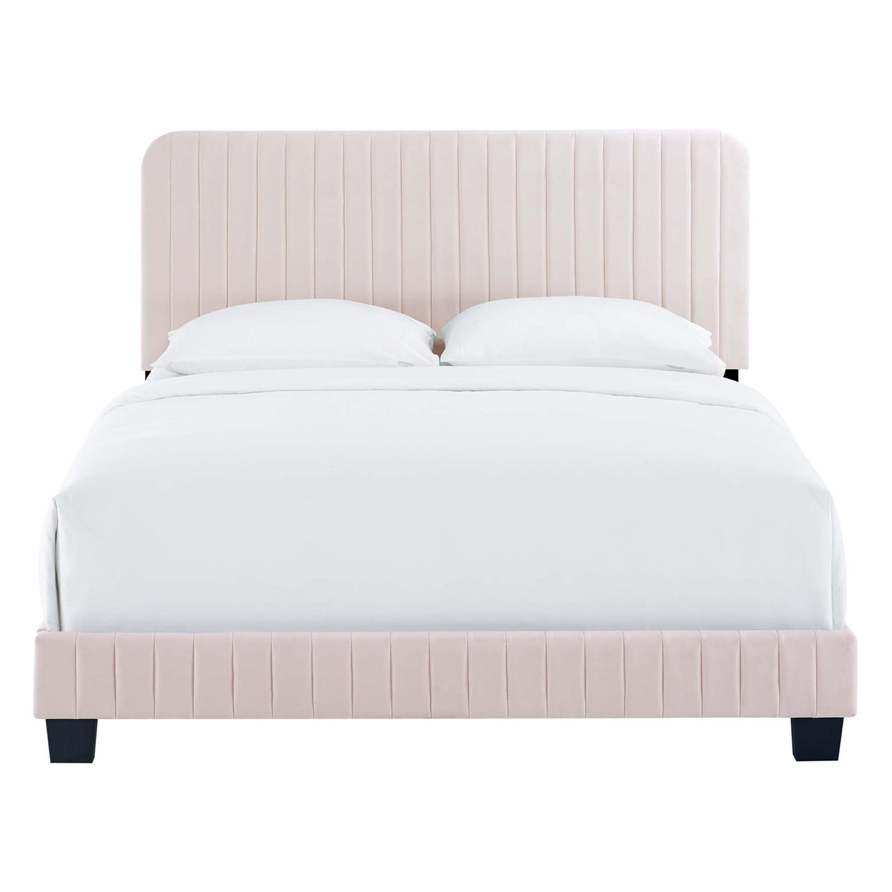 Heavenly Velvet King Bed, Pink