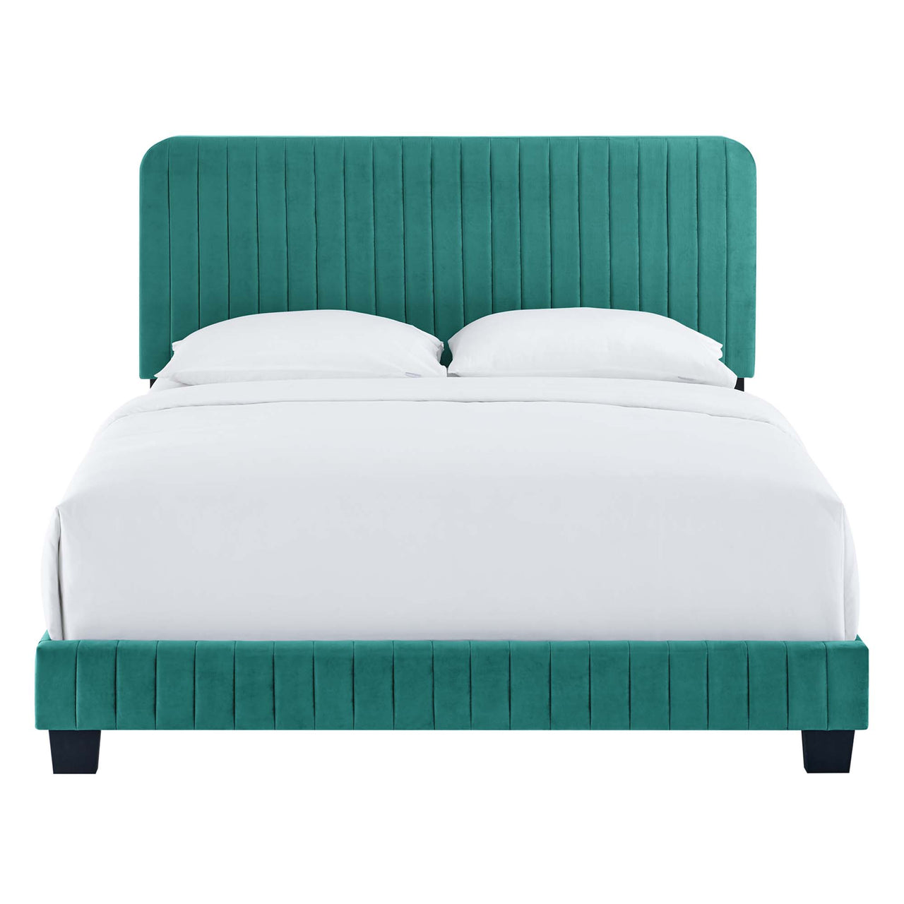 Heavenly Velvet King Bed, Teal