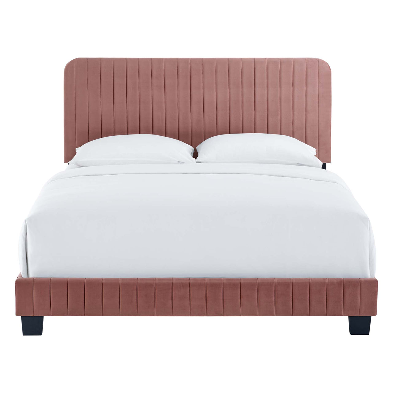 Heavenly Velvet Queen Bed, Dusty Rose