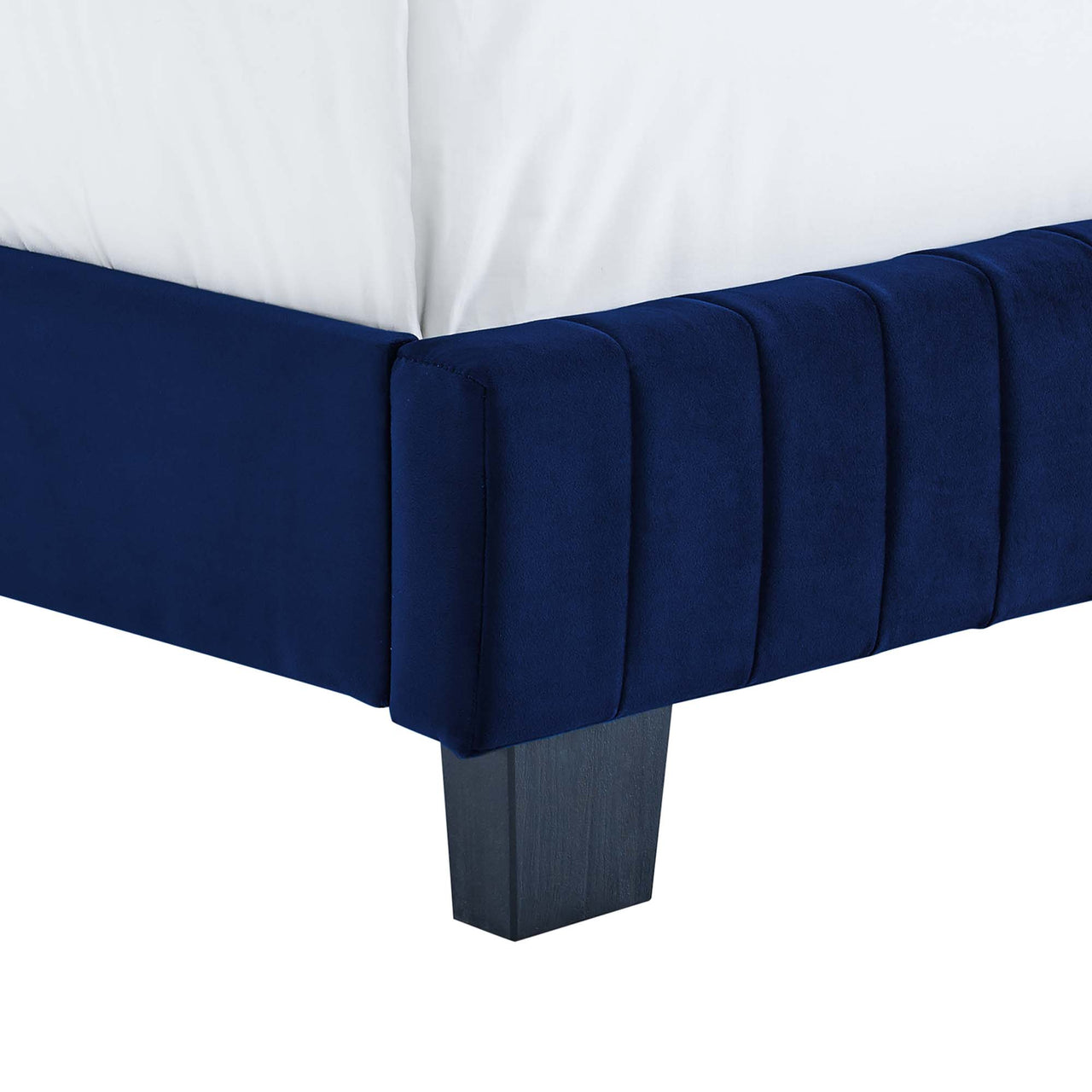 Heavenly Velvet Queen Bed, Navy