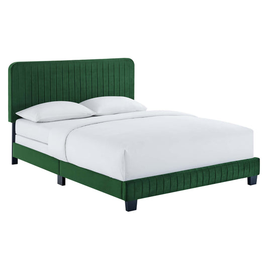 Heavenly Velvet Full Bed, Emerald