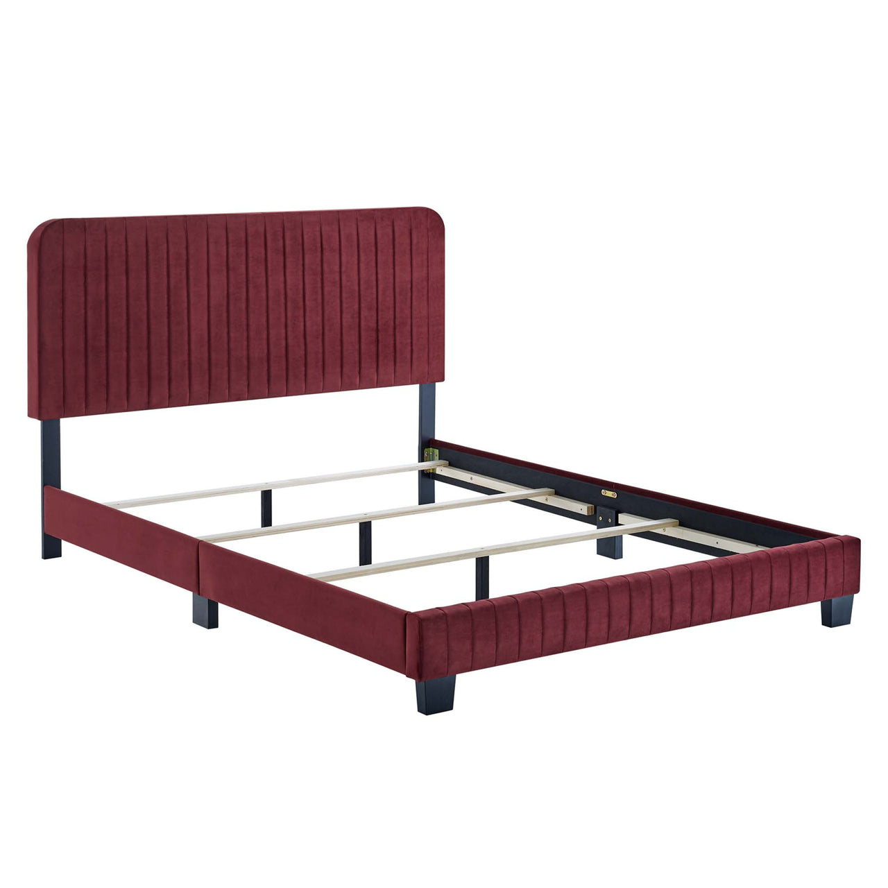 Heavenly Velvet Full Bed, Maroon