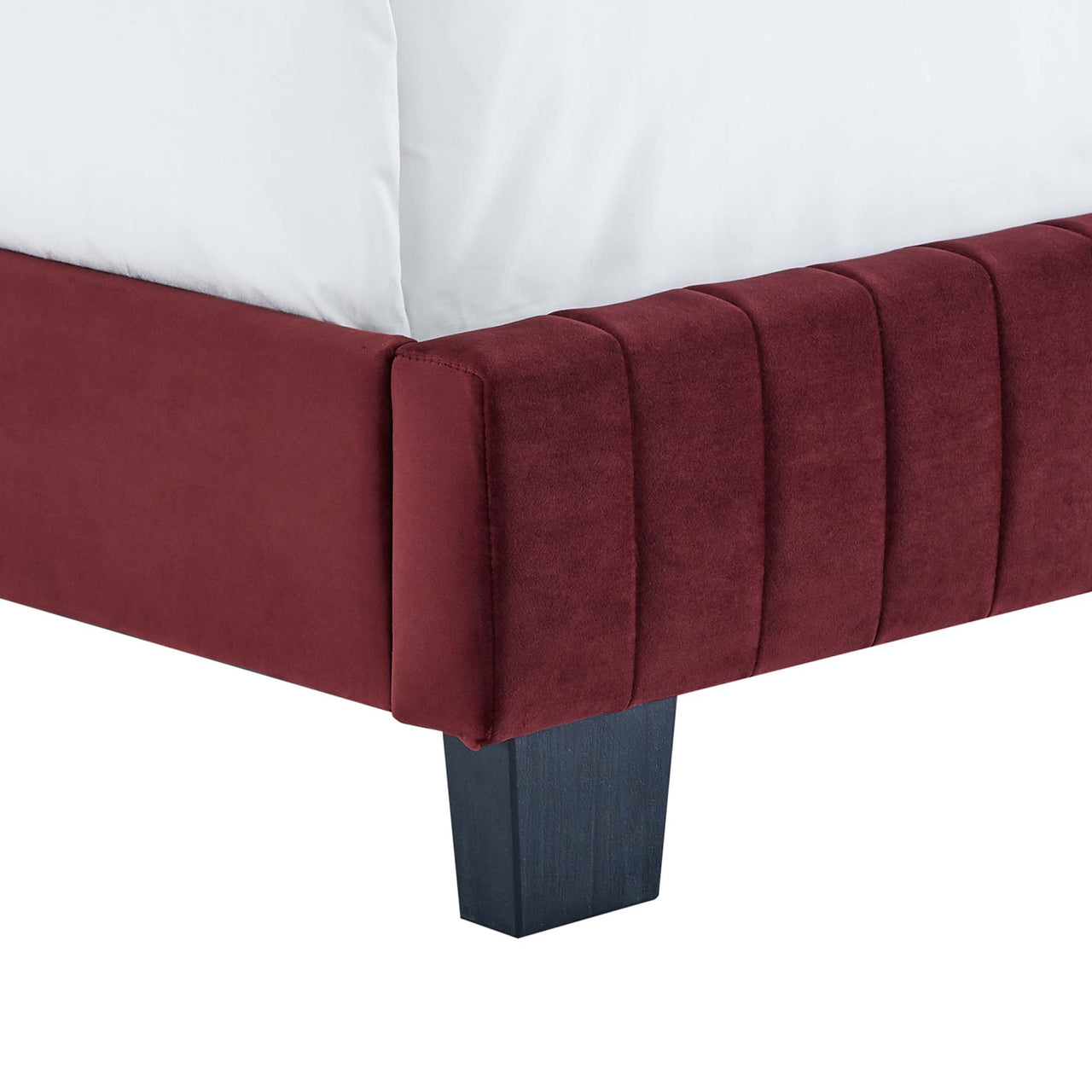 Heavenly Velvet Full Bed, Maroon