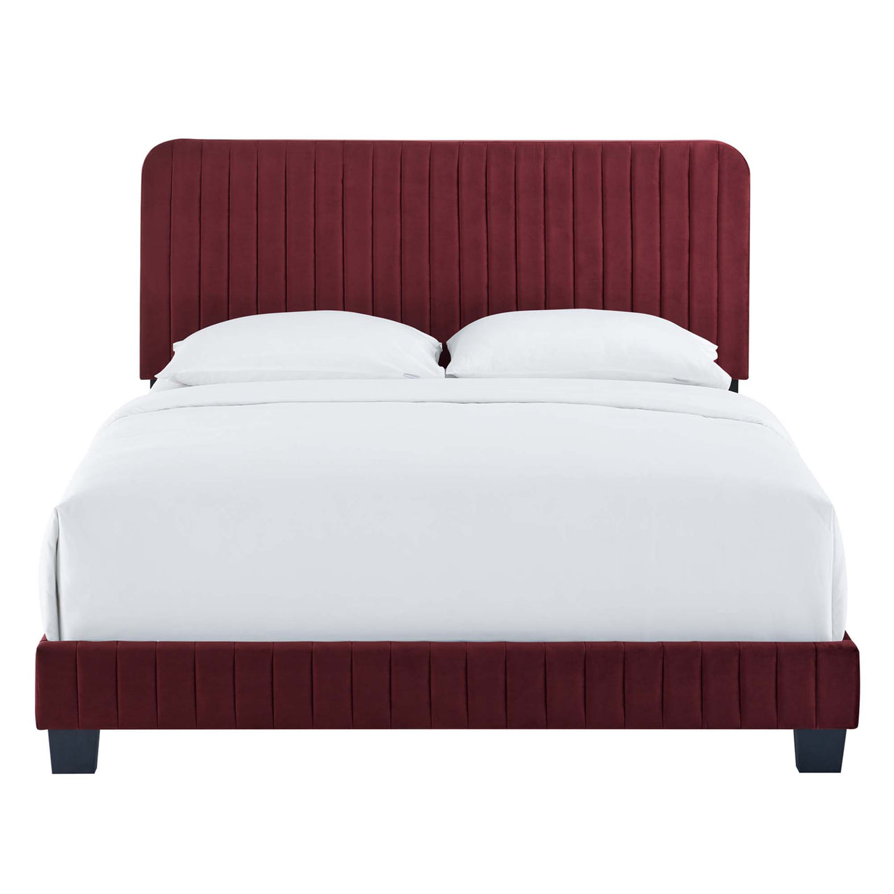 Heavenly Velvet Full Bed, Maroon