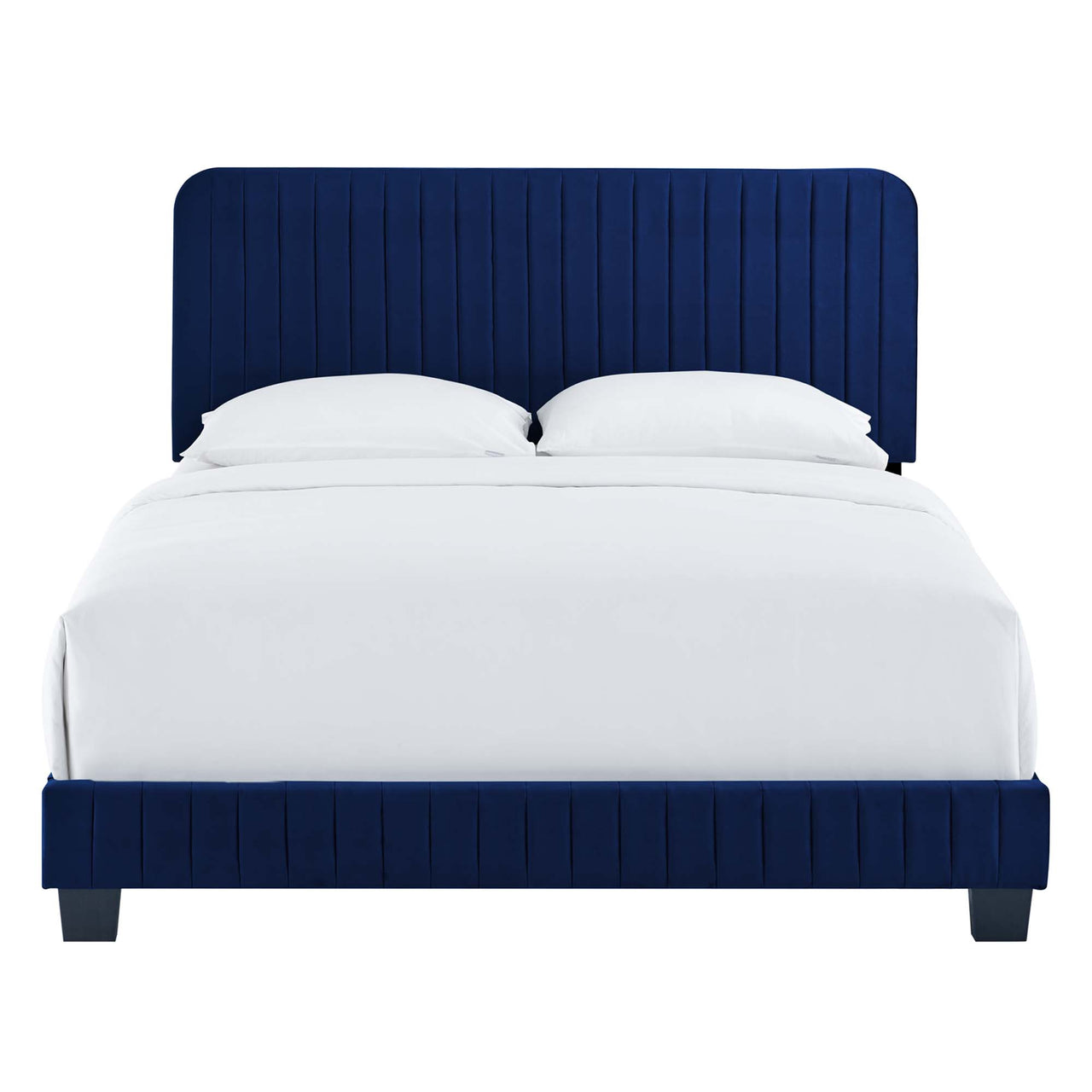 Heavenly Velvet Full Bed, Navy