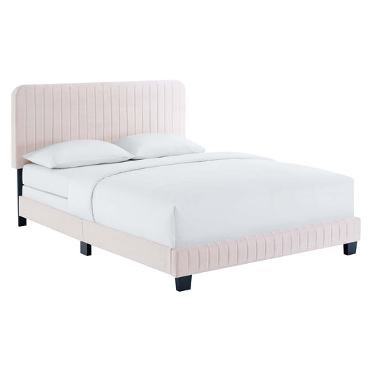Heavenly Velvet Full Bed, Pink