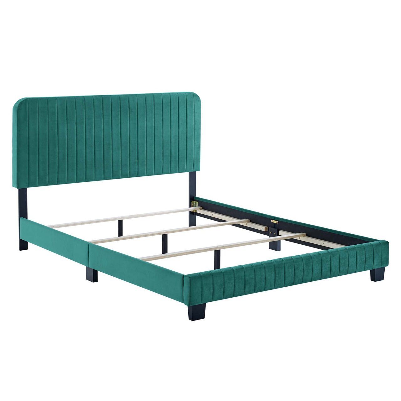 Heavenly Velvet Full Bed, Teal