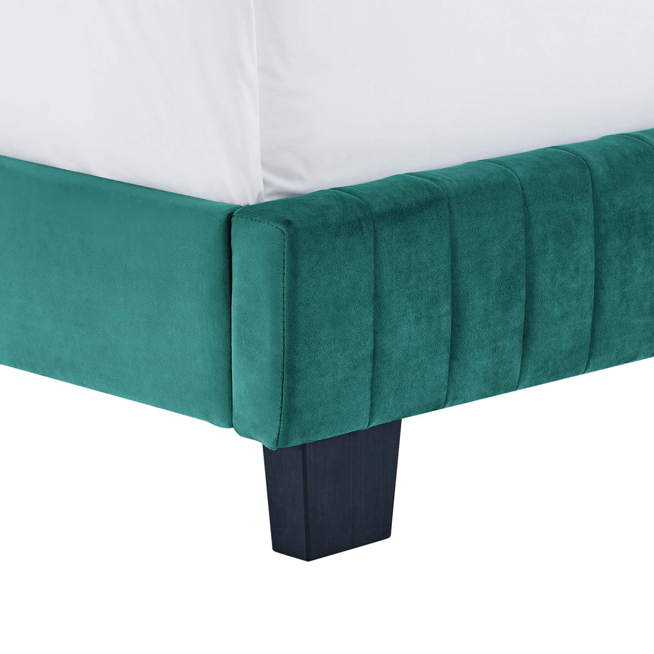 Heavenly Velvet Full Bed, Teal