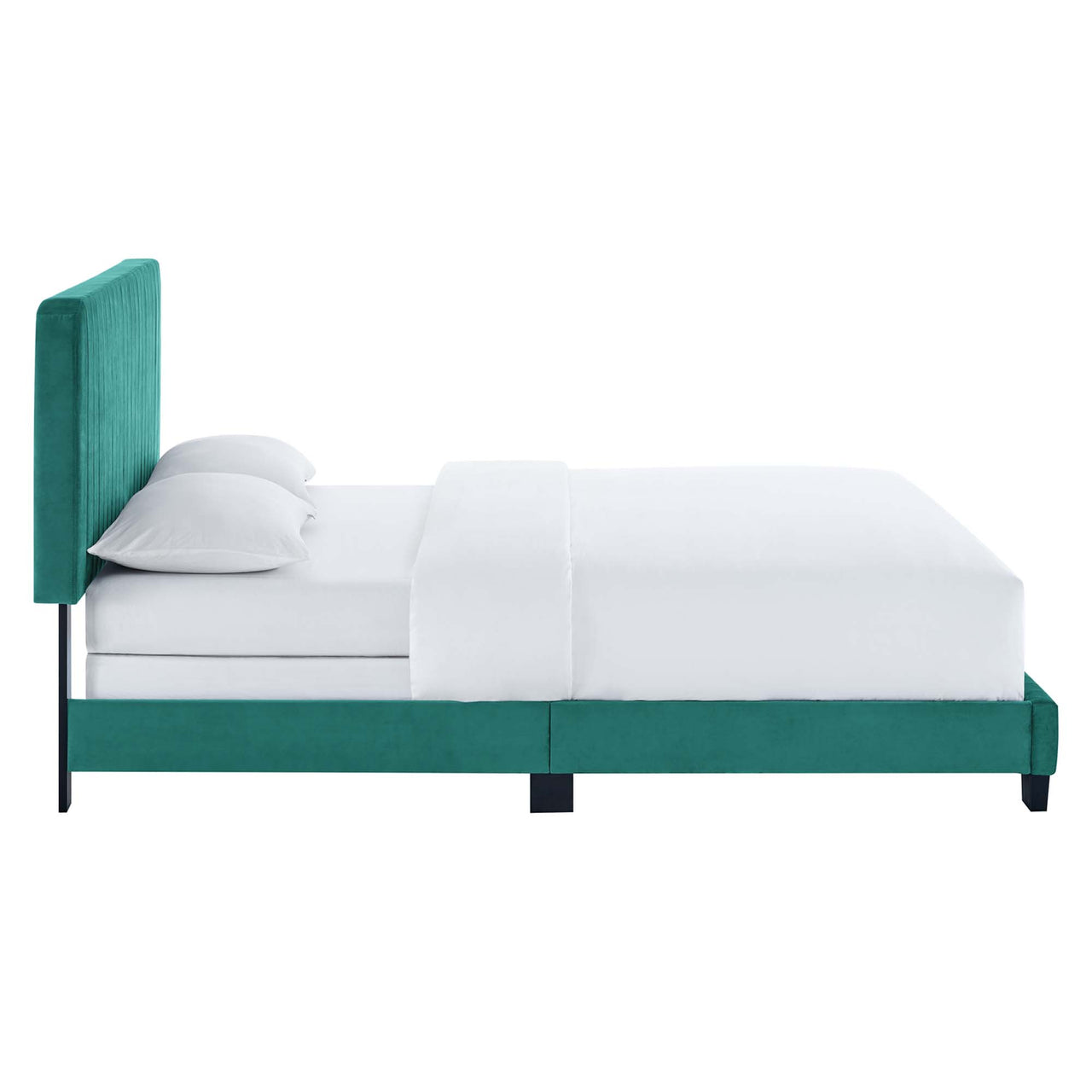 Heavenly Velvet Full Bed, Teal
