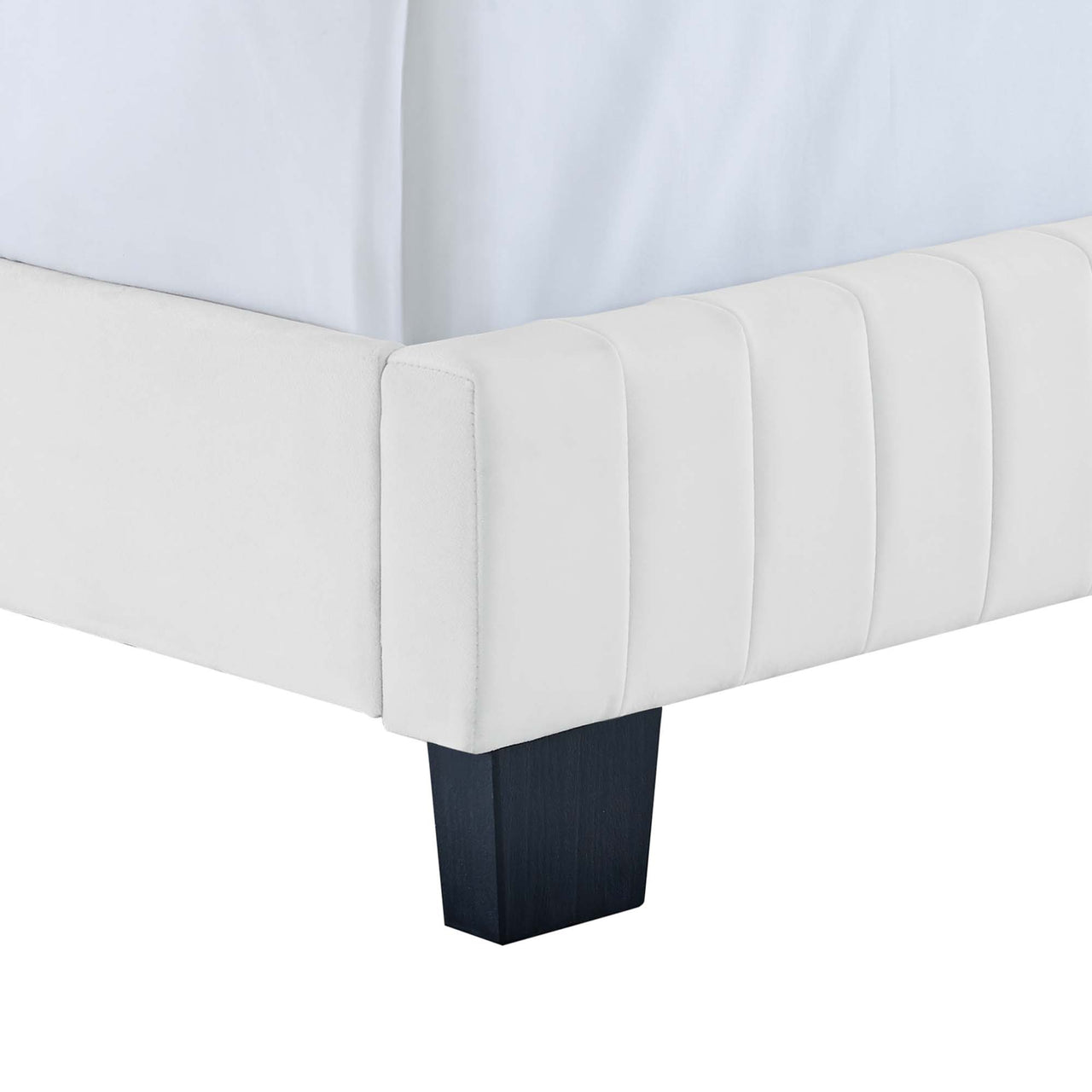 Heavenly Velvet Full Bed, White