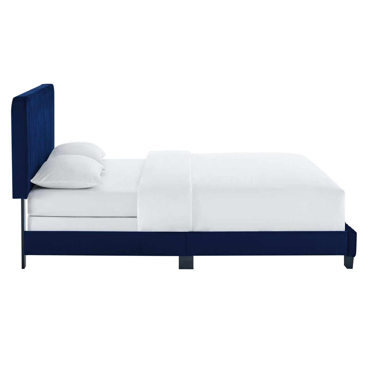 Heavenly Velvet Twin Bed, Navy