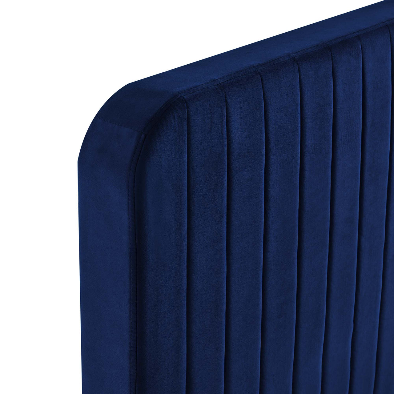 Heavenly Velvet Queen Platform Bed, Navy