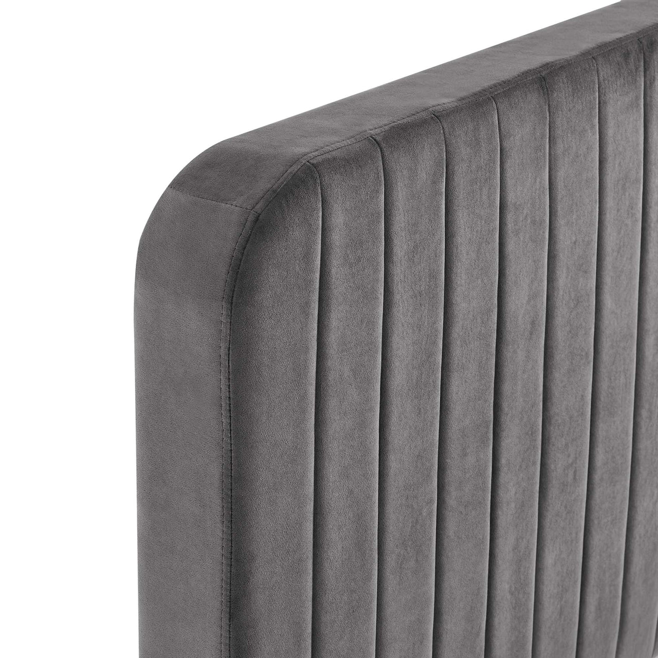 Heavenly Velvet Full Platform Bed, Gray