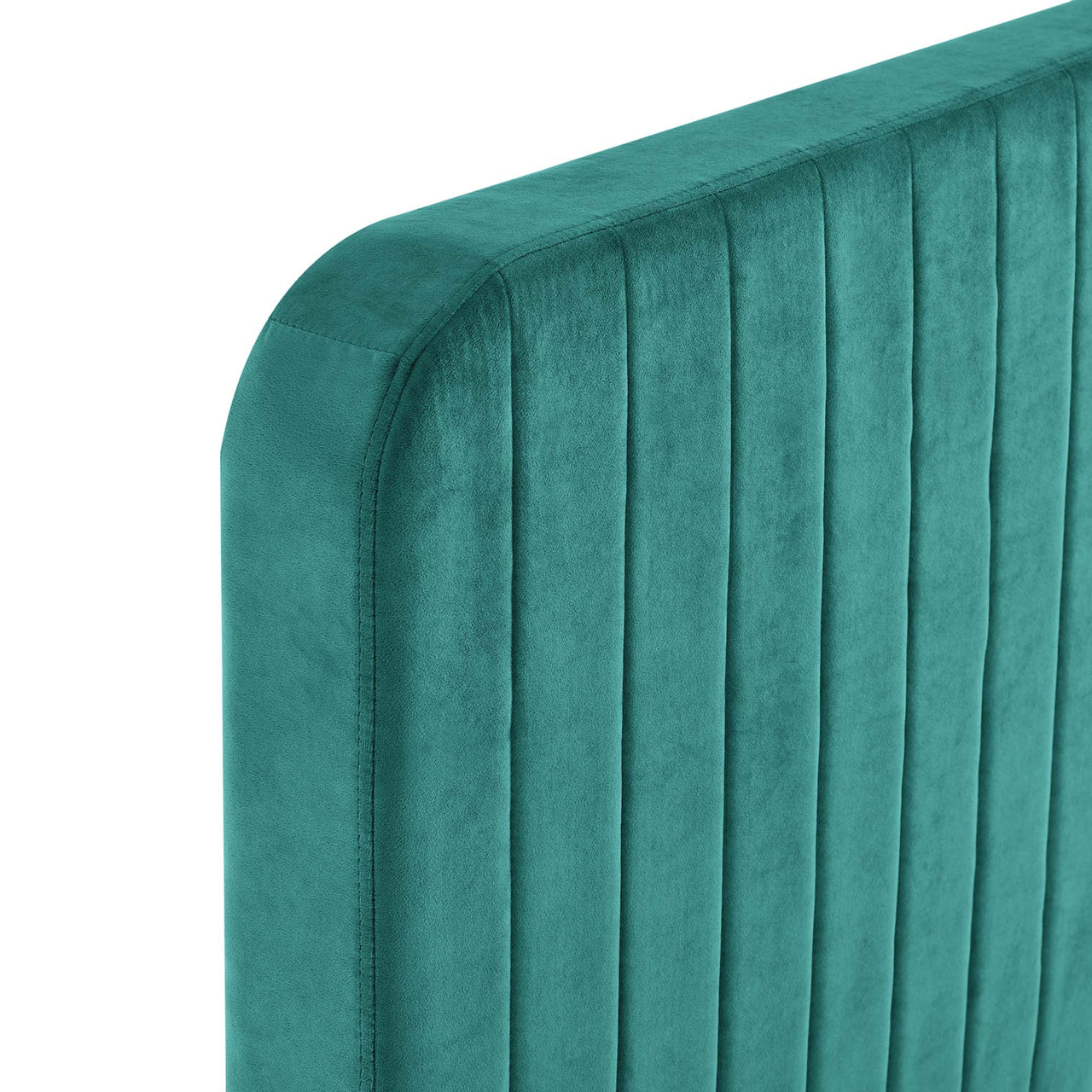 Heavenly Velvet Full Platform Bed, Teal