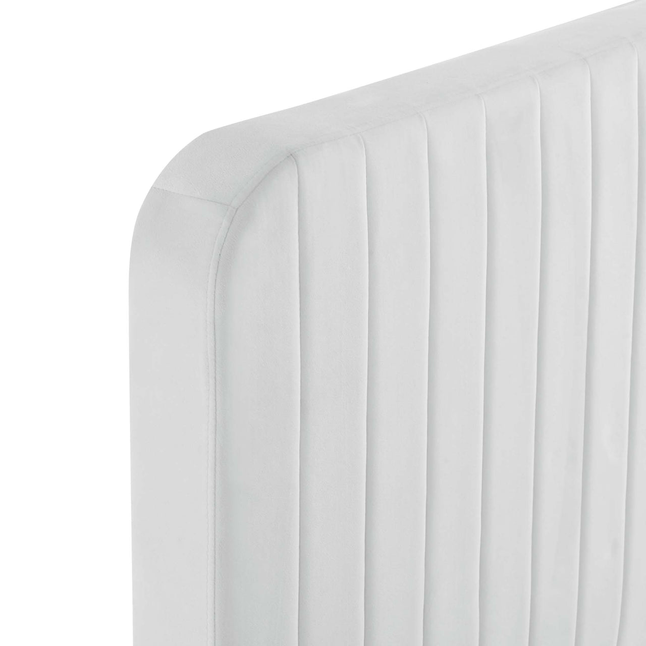 Heavenly Velvet Full Platform Bed, White