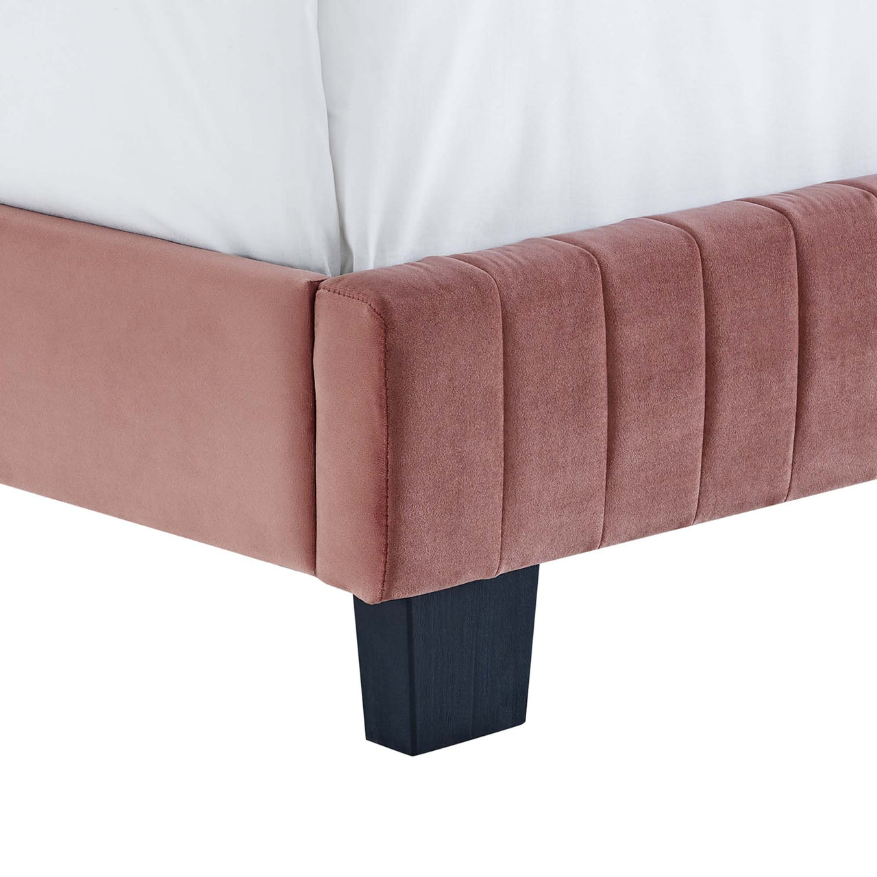 Heavenly Velvet Twin Platform Bed, Dusty Rose