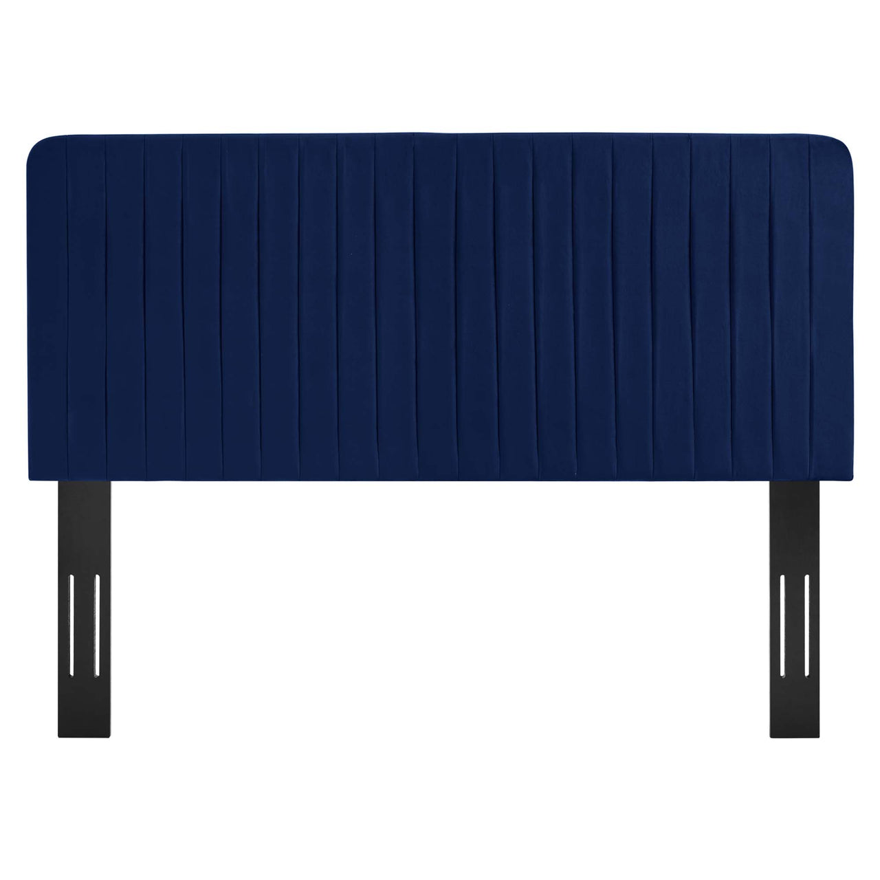 Emara Upholstered Velvet Full | Queen Headboard, Navy