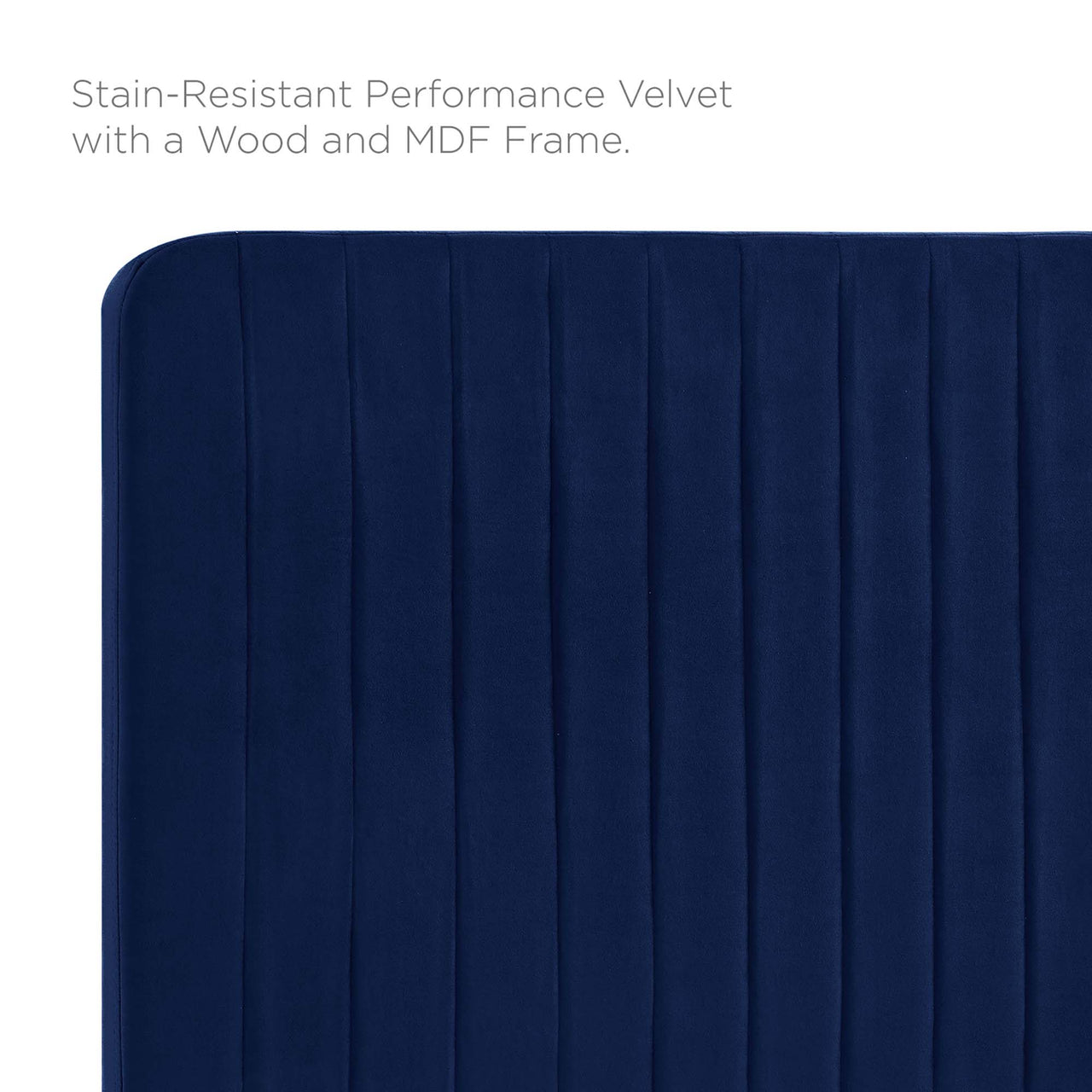 Emara Upholstered Velvet Full | Queen Headboard, Navy