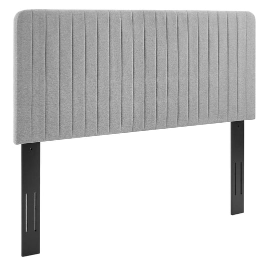 Emara Upholstered Fabric Full | Queen Headboard, Light Gray