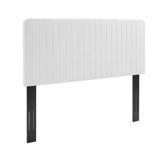 Emara Upholstered Fabric Full | Queen Headboard, White