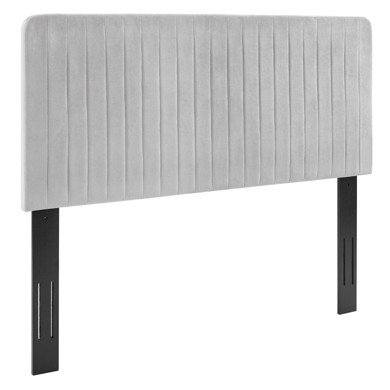 Emara Upholstered Velvet King | California King Headboard, Light Gray