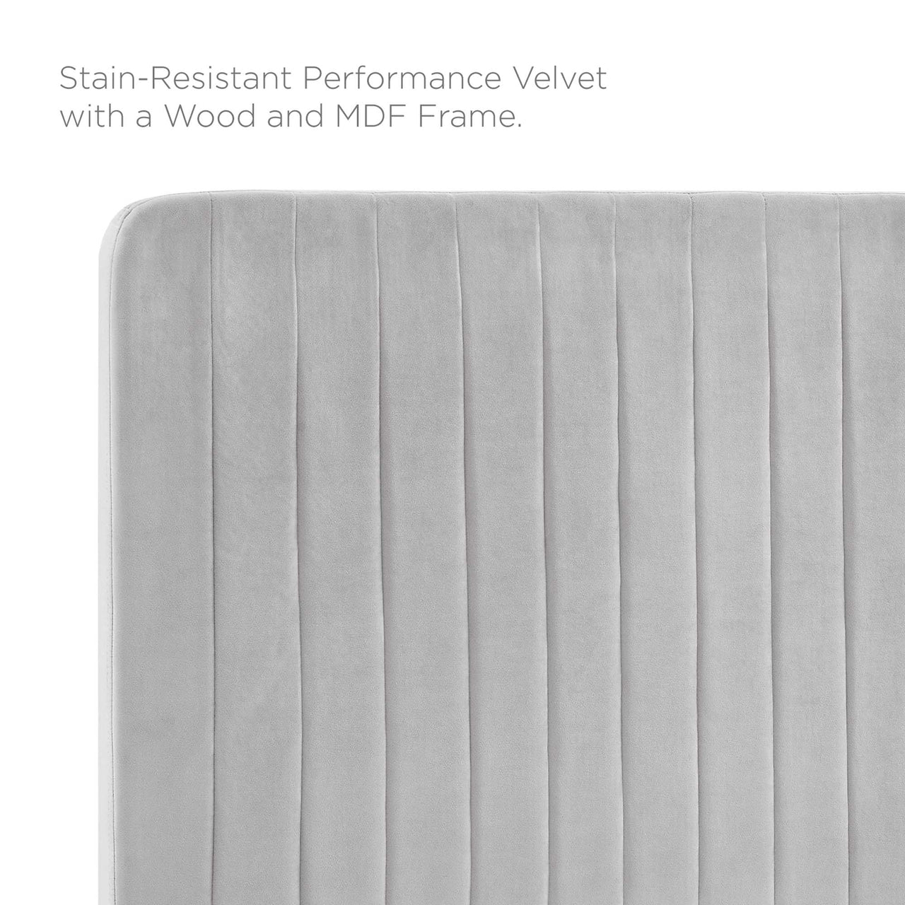 Emara Upholstered Velvet King | California King Headboard, Light Gray