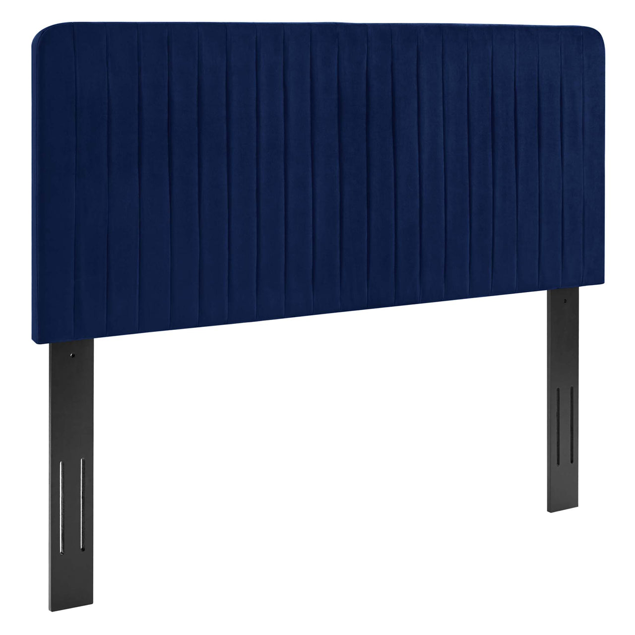 Emara Upholstered Velvet King | California King Headboard, Navy