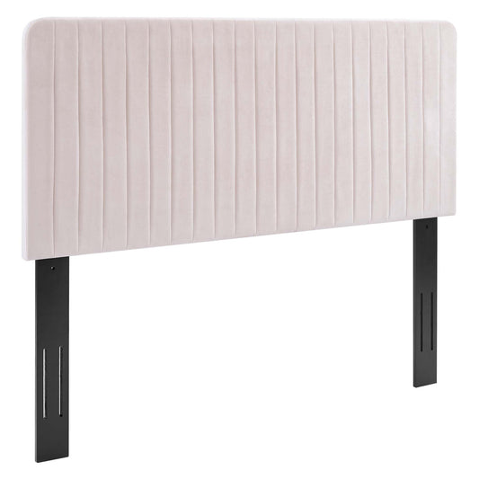 Emara Upholstered Velvet King | California King Headboard, Pink