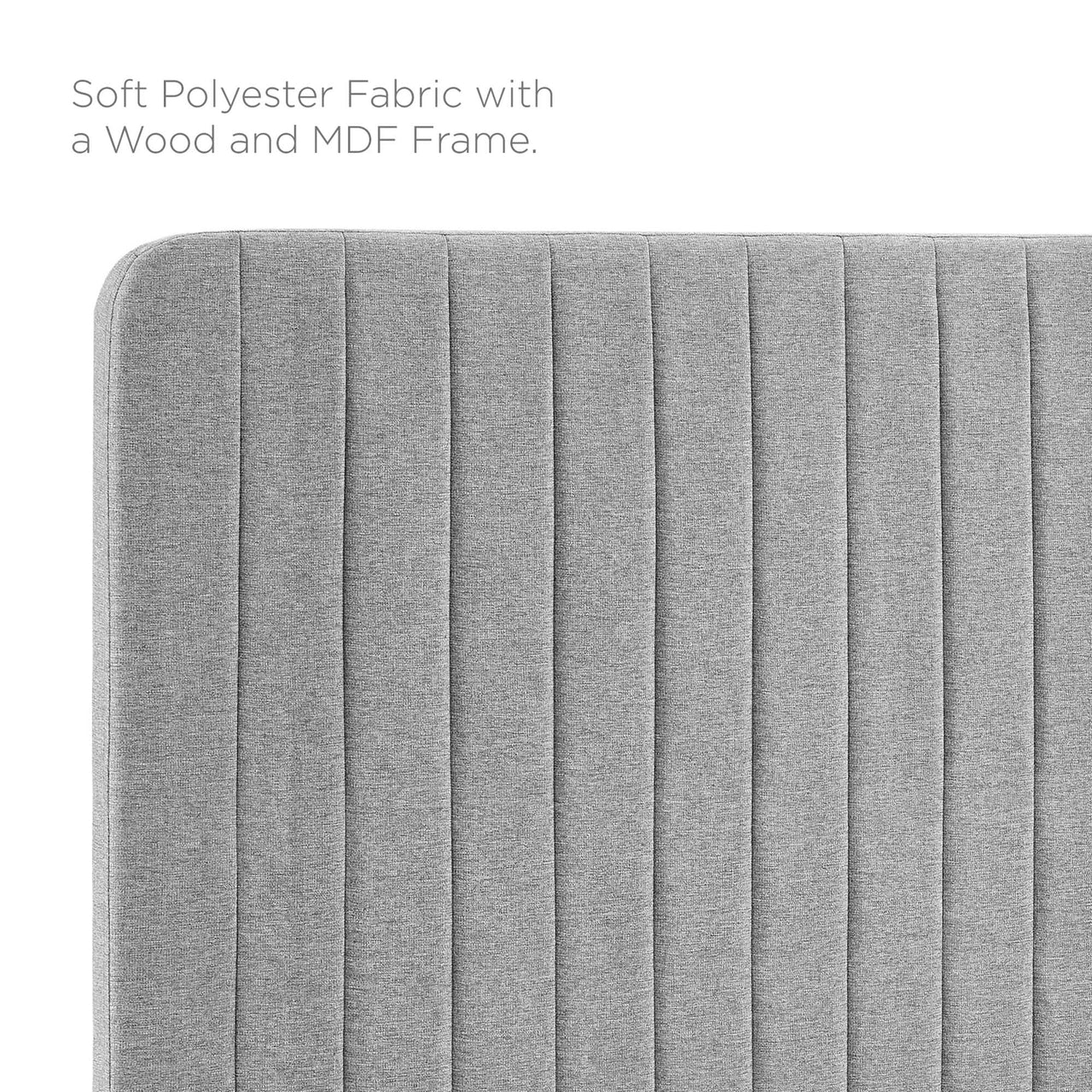 Emara Upholstered Fabric King | California King Headboard, Light Gray