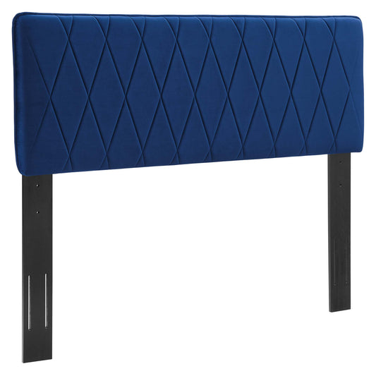 Rynelle Upholstered Velvet King | California King Headboard, Navy