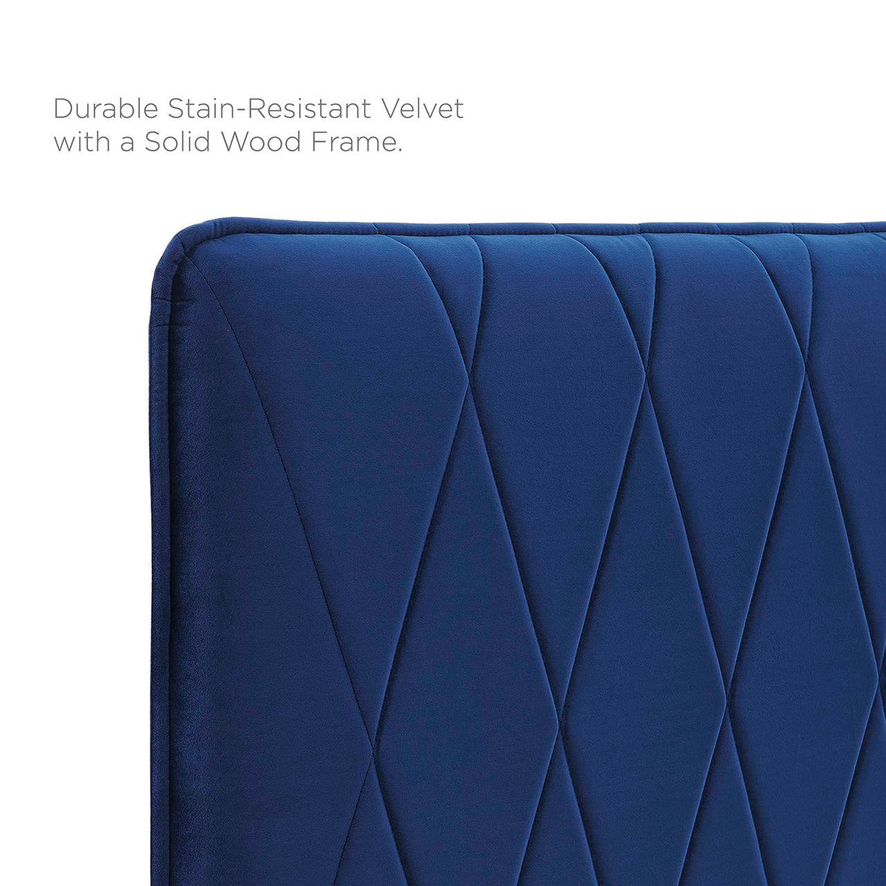 Rynelle Upholstered Velvet King | California King Headboard, Navy