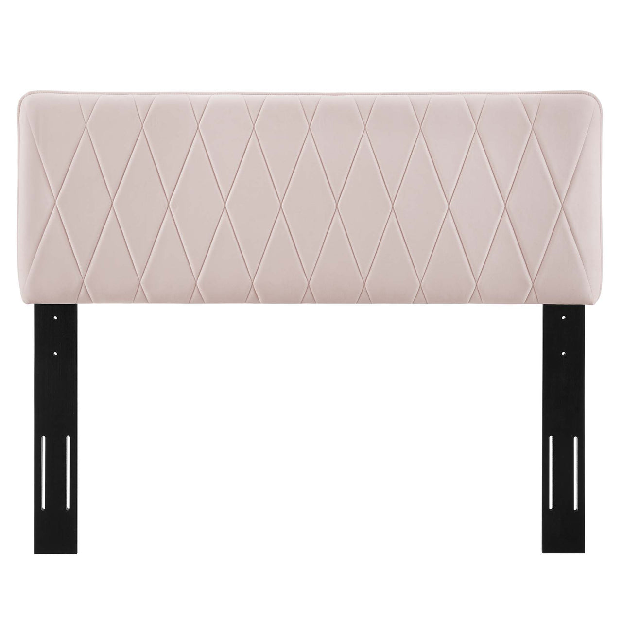 Diamond Upholstered Velvet King Platform Bed, Pink