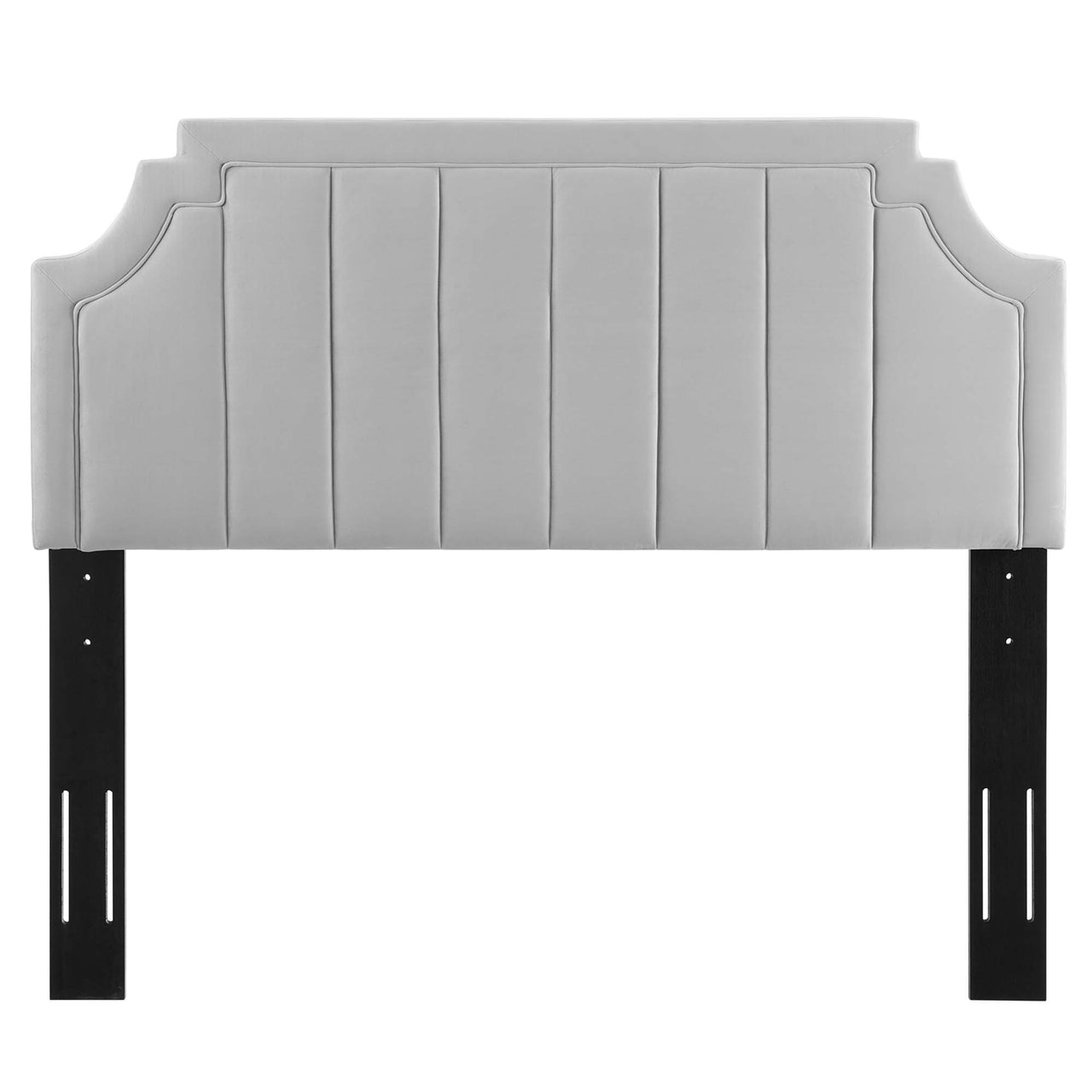 Velena Velvet Twin Headboard, Light Gray