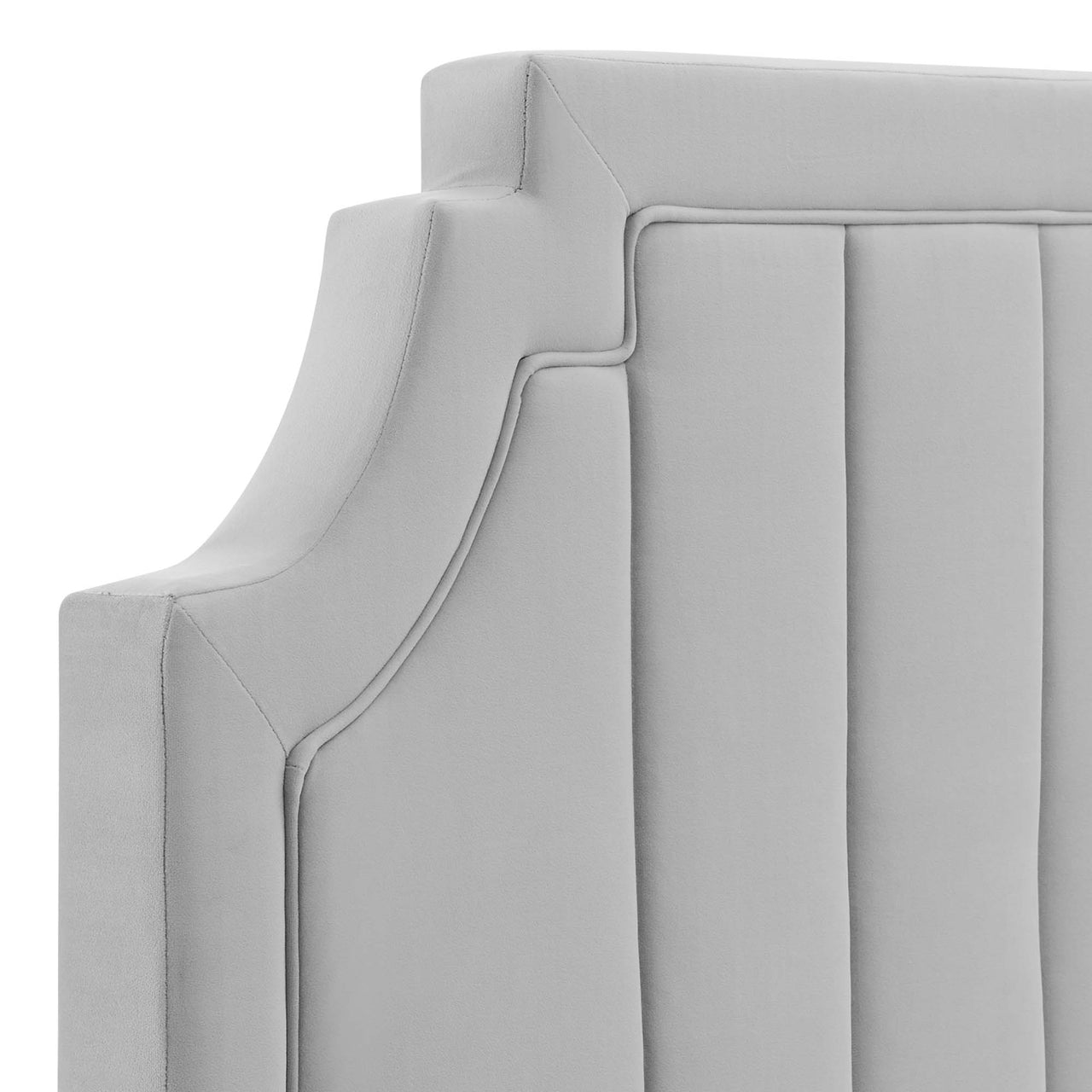 Velena Velvet Twin Headboard, Light Gray