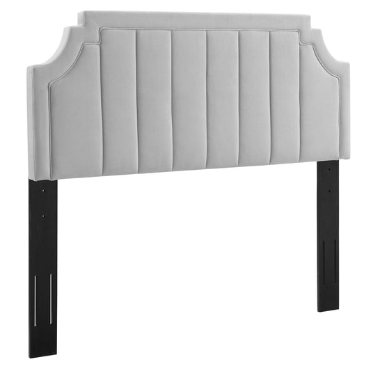 Velena Velvet Full | Queen Headboard, Light Gray