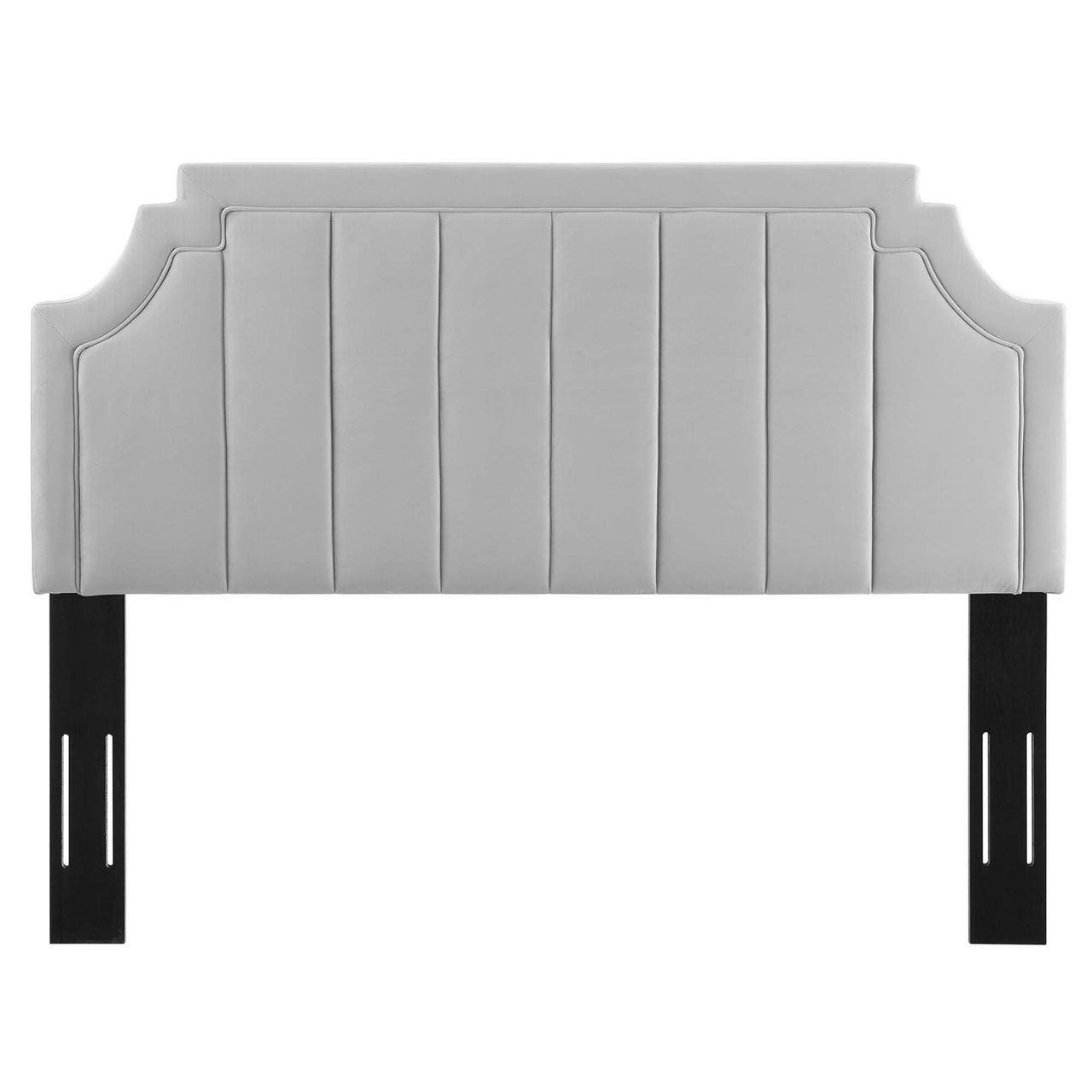 Velena Velvet Full | Queen Headboard, Light Gray