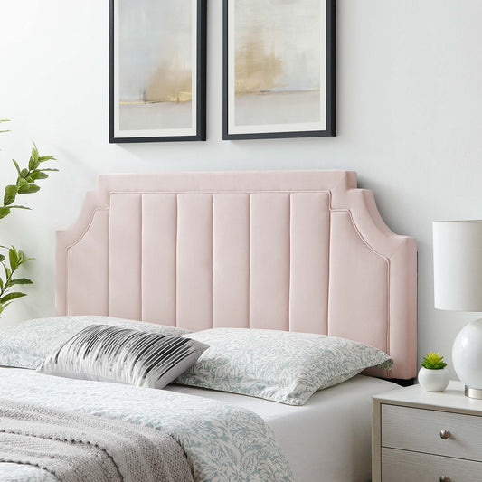 Velena Velvet Full | Queen Headboard, Pink