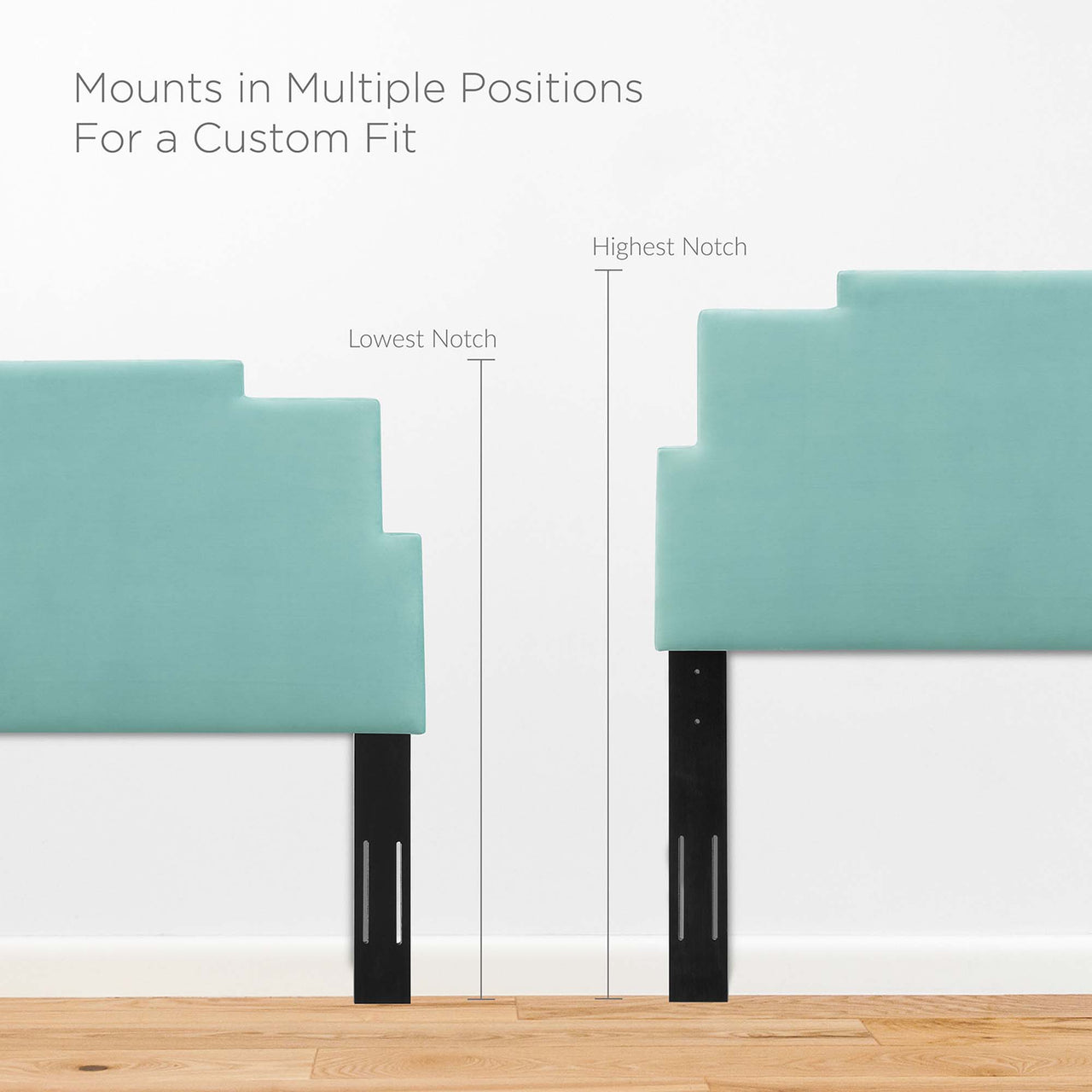 Throne Upholstered Velvet Twin Headboard, Mint