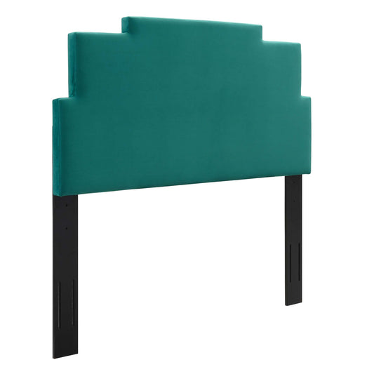 Throne Upholstered Velvet Full | Queen Headboard, Teal