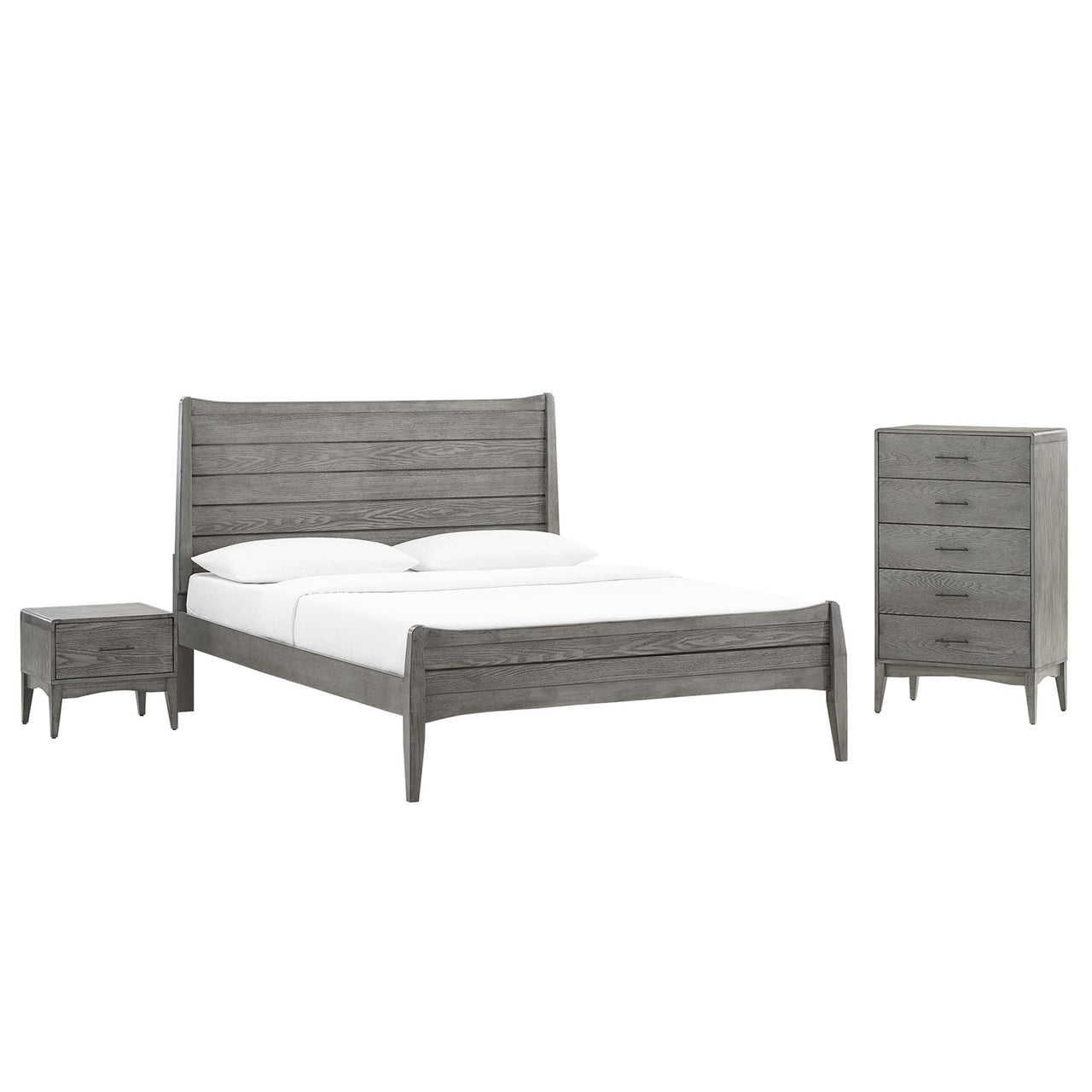 Gina 3-Piece Queen Bedroom Set, Gray