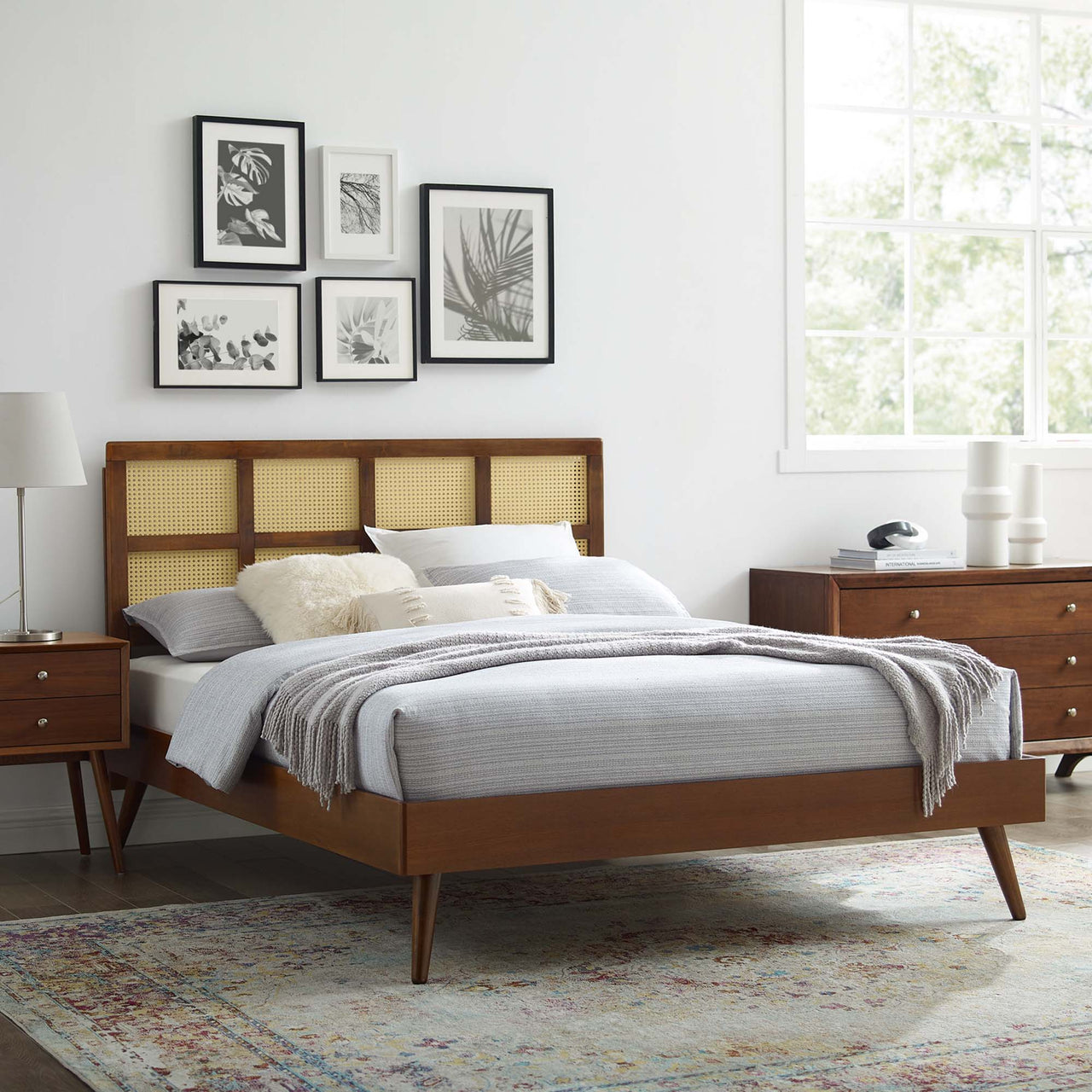 Matrix Queen Platform Bed, Walnut
