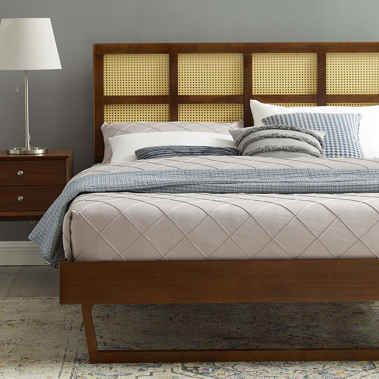 Matrix Full Platform Bed, Walnut