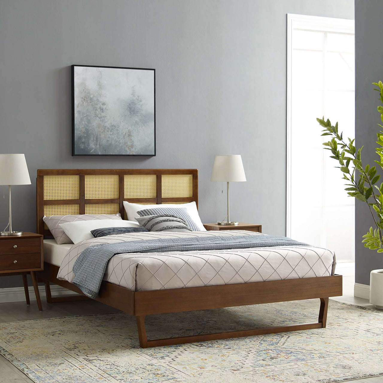 Matrix Full Platform Bed, Walnut