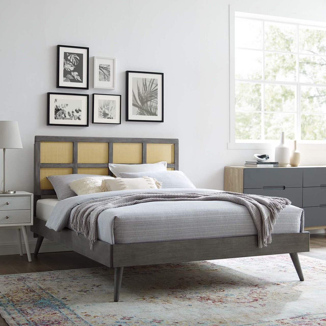 Matrix Full Platform Bed, Gray